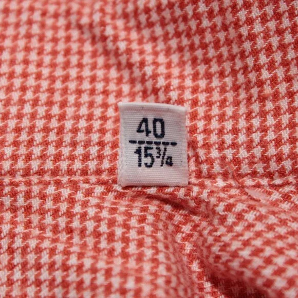 Caliban NWT Dress Shirt Size 40 15.75 Regular Fit in Orange Houndstooth Cotton